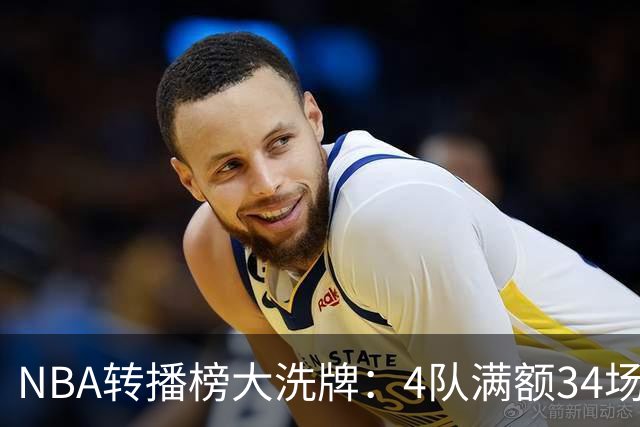 NBA转播榜大洗牌：4队满额34场，失去勒布朗的湖人仍居顶流